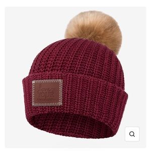 Love Your Melon - Burgundy Pom Beanie